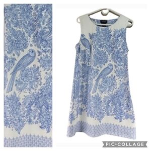 Papillon Sleeveless Shift Dress Size Small Floral Birds EUC